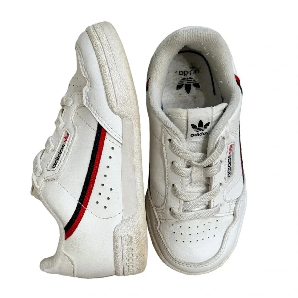 Adidas Continental 80 Baby Sneakers Stretch Lace White Navy Scarlett